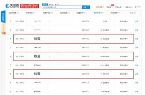 小米申請多個鐵蛋商標 疑似再次跨行業(yè)進軍食品行業(yè)